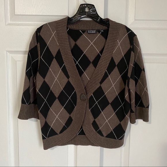 ARGYLE SWEATER SHRUG - Picture 2 of 6